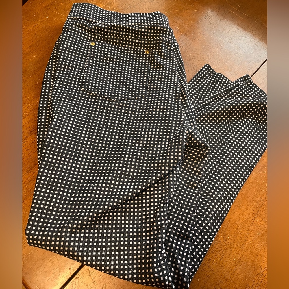 Business Casual Pants Michael Kors Black & White Straight Leg Slack size XL 14